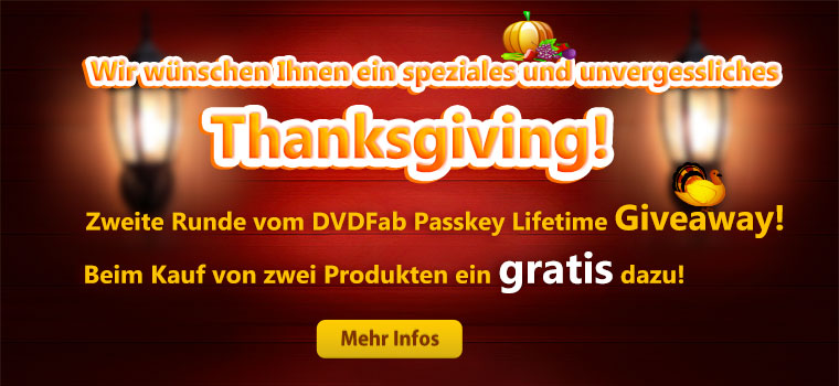 News - Central: DVDFab Thanksgiving Aktion 2015